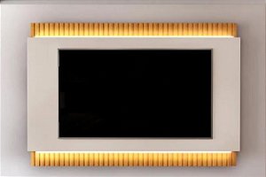 Painel Home Loren Ripado 108X202 com LED Cedro/bali - DJ MÓVEIS