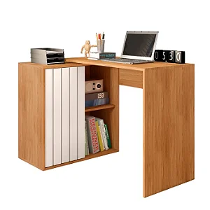 Mesa para Computador TECH 1.4 Freijó/ Off White - CAEMMUN