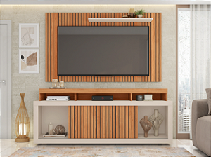 Rack Painel New Oscar 1.8 Freijó Off White - CAEAMMUN