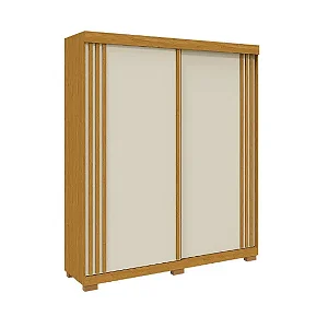 Roupeiro 2 Portas 3 Gavetas Athenas MDF Cinamomo Off White - ACP MÓVEIS
