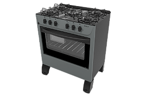 Fogão 5 Bocas Carina Mesa de Vidro Preto - BRASLAR