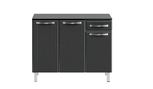 Balcão Triplo 3 Portas 1 Gaveta e Tampo Esmeralda 820134-09T Cinza - TELASUL