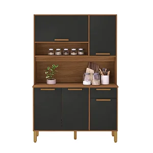Kit Cozinha 5 Portas 1 Gaveta 61881 Freijo Chumbo - INDEKES