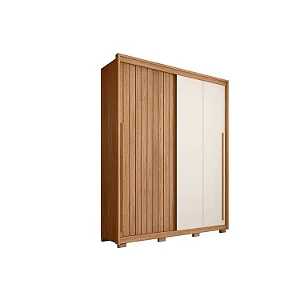Roupeiro 2 Portas/ C 3 Gaveta 1.8 Moviment 100% MDF Freijó/ Off White - CAEMMUN