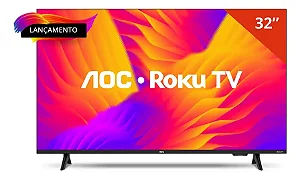 Smart TV 32" LED ROKU 32S5155/78G HD 3HDMI 1USB - AOC