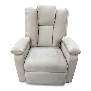 Poltrona Reclinável Doha Veludo Slim Marfim - ARTFLEX ESTOFADOS