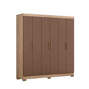 Roupeiro 6 Portas 2 Gavetas Holanda 3780-32 Capuccino/ Terracota- MAXEL