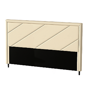 Cabeceira Queem Oxford Estofada Korino Bege - PROBEL