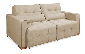 Sofá Cama e Retrátil Dublin 1.80 TEC 1100 Linho Bege - SILVA FLEX