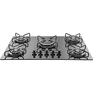 Cooktop 5 Bocas Tripla Chama à Gás FG5305AVP Vidro Temperado Preto - SUGGAR