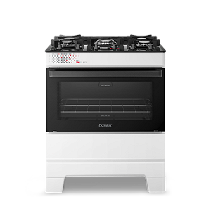 Fogão 5 Bocas TOP GLASS T5VAB Mesa de Vidro Branco - ESMALTEC