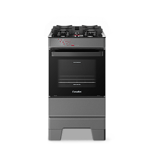 Fogão 4 Bocas TOP GLASS T4VAT Mesa de Vidro Titanium - ESMALTEC