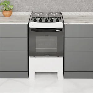Fogão 4 Bocas Premium Plus 35500 Mesa Inox Branco - REALCE