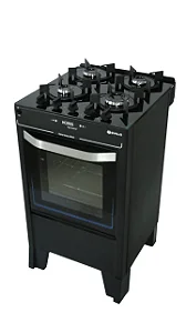 Fogão 4 Bocas Horus Glass Top Control Mesa de Vidro Black - BRASLAR
