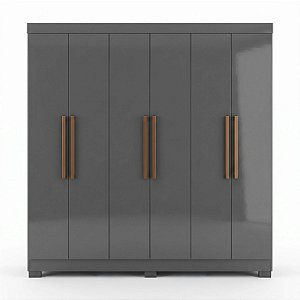 Roupeiro 6 Portas 2 Gavetas Paris 3109-99 100% MDF ONIX - MAXEL