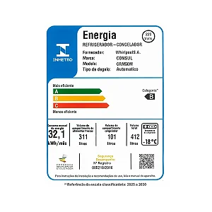 Refrigerador 2 Portas 412L Frost Free CRM50MBBNAL Branco - CONSUL