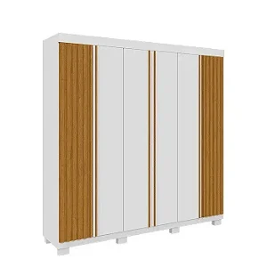 Roupeiro 6 Portas 6 Gavetas Internas Eliza 100% MDF Branco Cinamomo - ACP