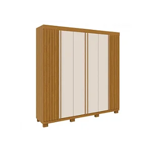 Roupeiro 6 Portas 6 Gavetas Internas Elisa 100% MDF Cinamomo/ Off White - ACP