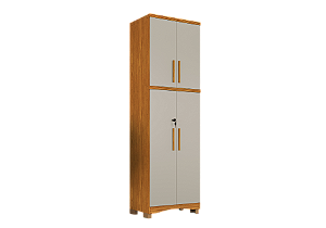 Multifuncional Blanc 4 Portas c/ Chaves 100% MDF Canela/ Off White - RIO DOCE