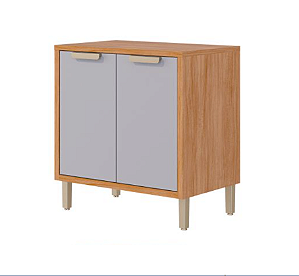 Balcão 2 Portas Eloise 100% MDF Cinamomo/ Platina - MGM MOVEIS