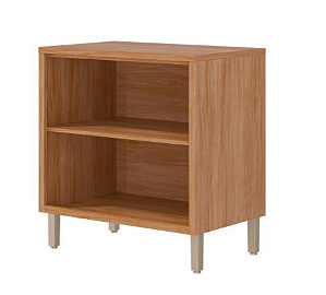 Balcão 2 Portas Eloisa 100% MDF Cinamomo/ Platina - MGM MOVEIS
