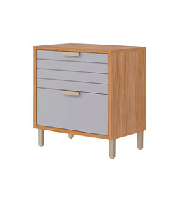 Balcão 1 Portas 1 Gavetas Eloisa 100% MDF Cinamomo/ Platina - MGM MOVEIS