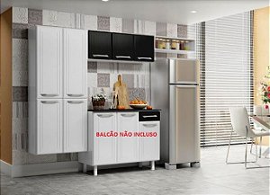 COZINHA 7 PORTAS TOPÁZIO 3 PEÇAS 813409-02 BRANCO / PRETO - TELASUL