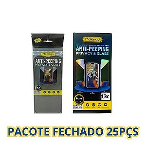 PACOTE DE PELÍCULA DE VIDRO 3D XIAOMI NOTE 9S PRIVATIVA 25UN