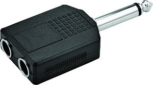 ADAPTADOR 2 P10 FEMÊA + 1 P10 MACHO