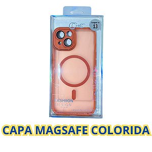 CAPA MAGSAFE COLORIDA FOSCA PARA IPHONE 13