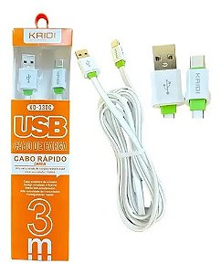 CABO DE CELULAR KAIDI TIPO C 3M KD-330C