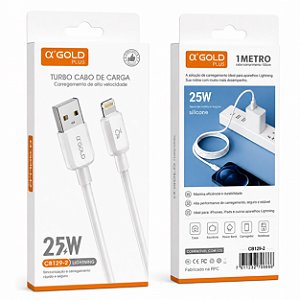 CABO DE CELULAR A'GOLD 25W IPHONE 1M CB129-2