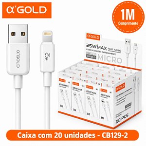 KIT 20 CABO USB A'GOLD 25W USB PARA IPHONE CB129-2