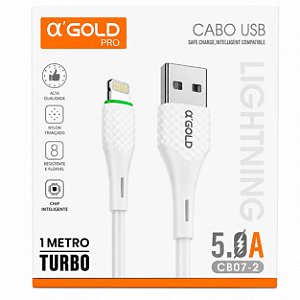 CABO DE CELULAR A'GOLD 5.0A TURBO IPHONE 1M
