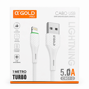 CABO DE CELULAR A'GOLD 5.0A TURBO IPHONE 1M
