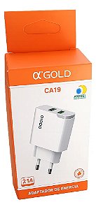 FONTE USB A'GOLD 3.1A 2 ENTRADA USB CA19