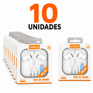 KIT 10 FONE DE OUVIDO A'GOLD LIGHTNING FN-A78