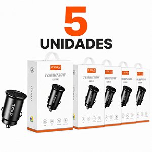 KIT 5 FONTE VEICULAR A'GOLD ENTRADA TIPO C 30W CJ103-4
