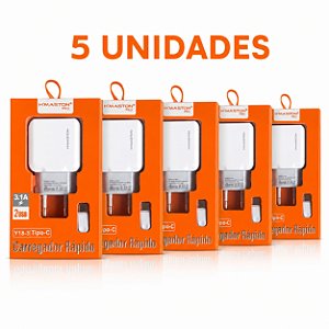 KIT 5 CARREGADOR DE CELULAR H'MASTON PRO V8 MOD: Y18-1