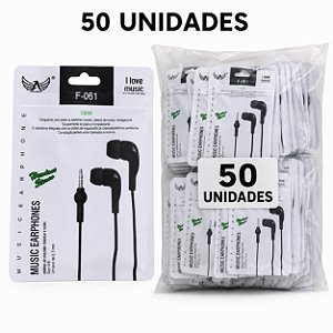 KIT 50 FONE DE OUVIDO ALTOMEX COM MICROFONE F-61
