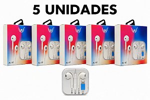 KIT 5 FONE DE OUVIDO IPHONE ALTOMEX EAR X COM BLUETOOTH AL-X7