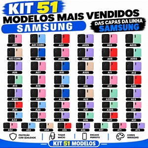 KIT 51 MODELOS CASE AVELUDADA SAMSUNG MAIS VENDIDAS