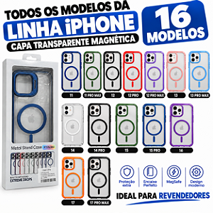 KIT 32 PEÇAS CAPAS TRANSPARENTES MAGNÉTICAS PARA IPHONE 16 MODELO MAIS VENDIDOS