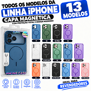 KIT 26 UNIDADES CAPA MAGNÉTICAS COLORIDA PARA IPHONE 13 MODELOS MAIS VENDIDAS