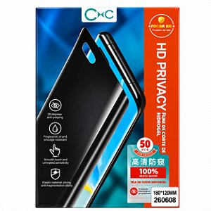 PACOTE COM 50 PELÍCULAS DE HIDROGEL HD PRIVACIDADE PARA MÁQUINA DE CORTE