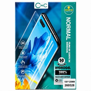 PACOTE COM 50 PELÍCULAS DE HIDROGEL NORMAL PARA MÁQUINA DE CORTE