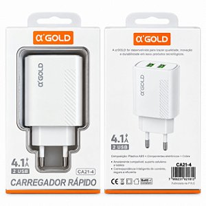 FONTE A'GOLD 4.1A 2 USB CA21-4