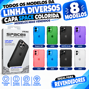 KIT 16 UNIDADES CAPA SPACE COLORIDA PARA MODELOS DIVERSOS 8 MODELOS MAIS VENDIDAS