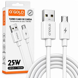 CABO DE CELULAR A'GOLD 25W V8 1M CB129-1