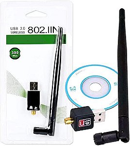 ADAPTADOR WIRELESS USB COM ANTENA